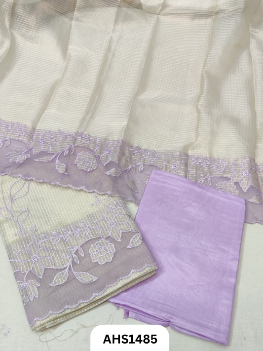 Applique Work Soft Silk Tissue Kota & Dupatta - Top 2.5Mtr & Dupatta 2.5Mtr
