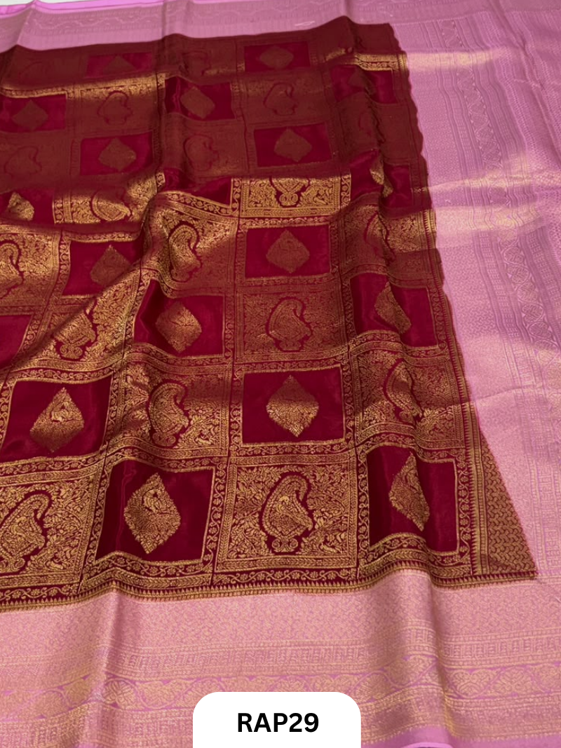 Pure Viscos Kancheepuram Contrast Saree