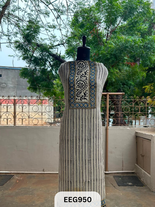 MODAL AJRAKH  HANDBLOCK PRINT TOP -2.5MTR