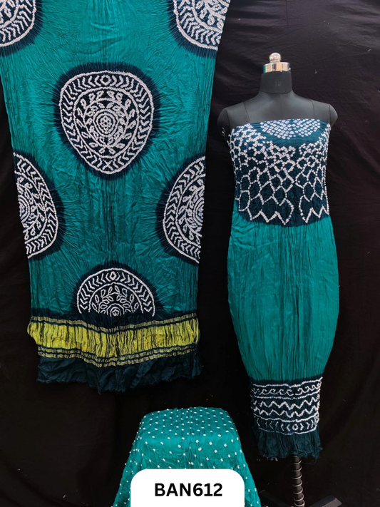 Semi Gaji Silk 3 Pcs Double Color Suit