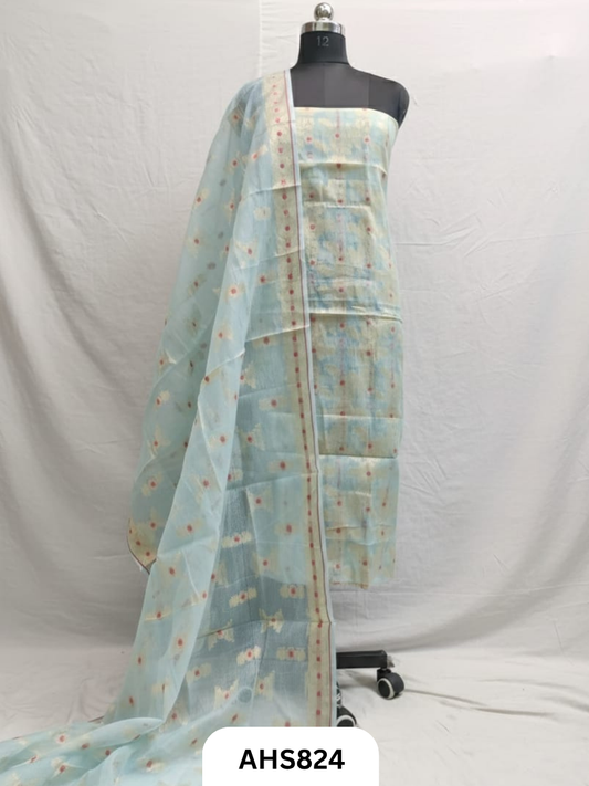 Kota Doria Weaving Dress Material  - Top and Duptta 2.5mtr