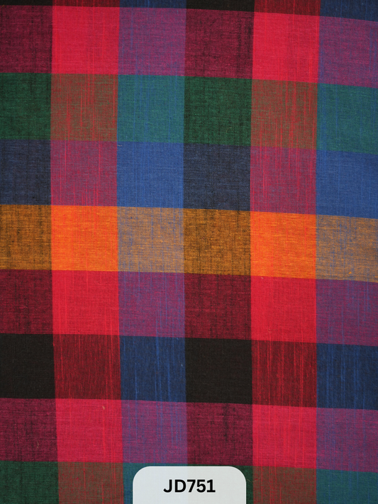 Madras kattam Fabric - 1mtr