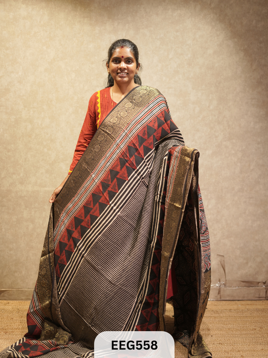 AJRAKH DOLA SILK SAREE