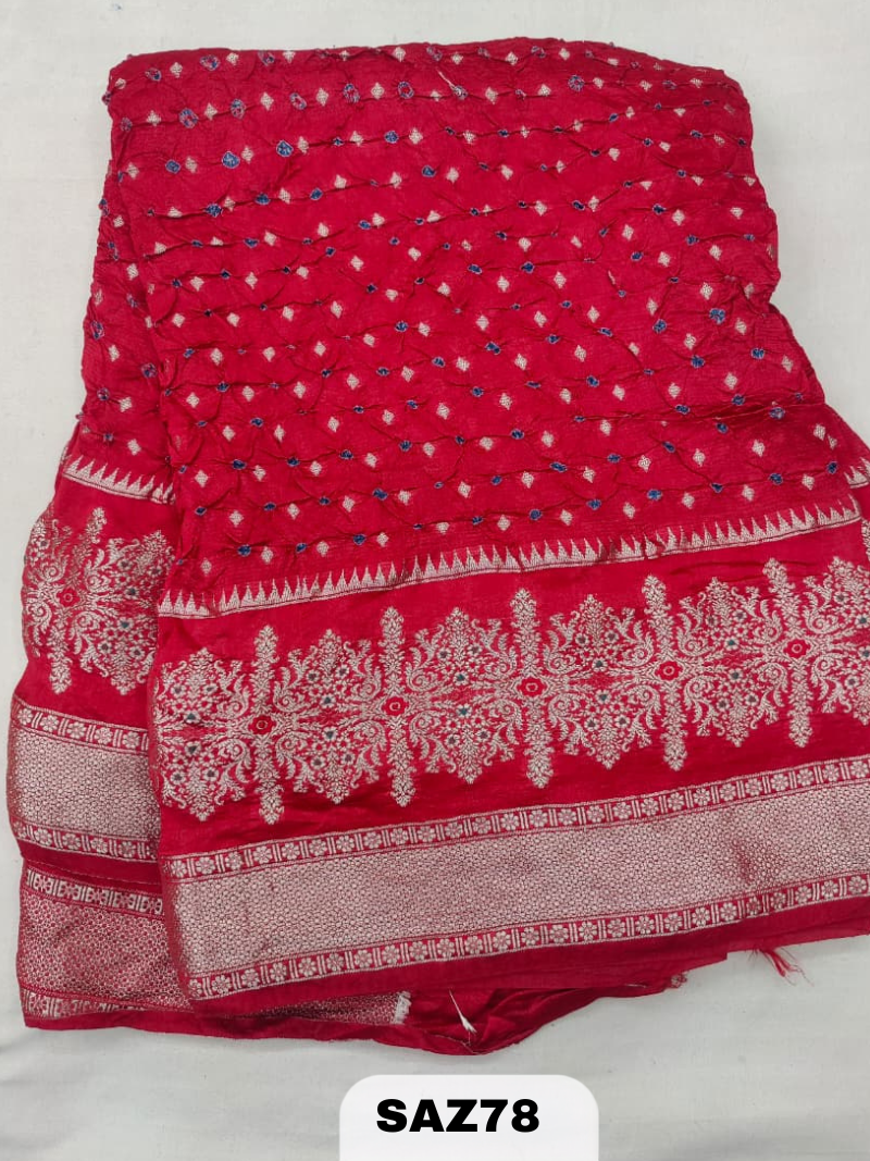 PURE PUNA SILK WITH BANDHEJ SAREE