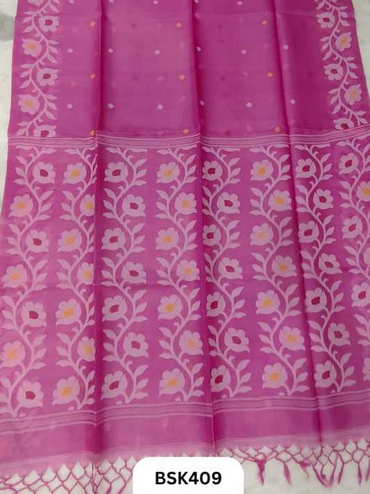 Pure Tussar Jamdani Gicha Handloom Weave