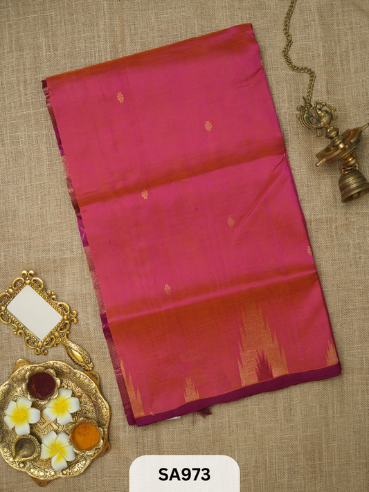 PURE HANDLOOM SILK COTTON SAREE | TEMPLE BORDER