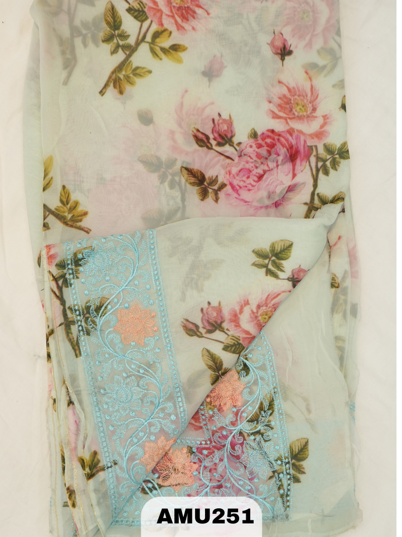 BANARAS RUSSIAN SILK SAREE WITH PRINTED