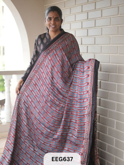 AJRAKH MODAL SAREE - JACKPOT