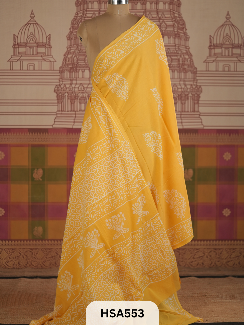 COTTON AJRAKH HANDBLOCK SAREE