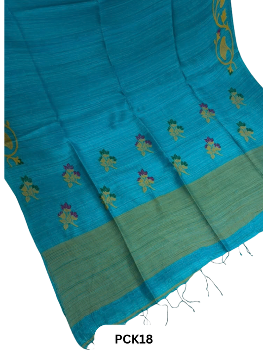 Pure Handloom Matka Handweaving Jamdani Motifs  Saree
