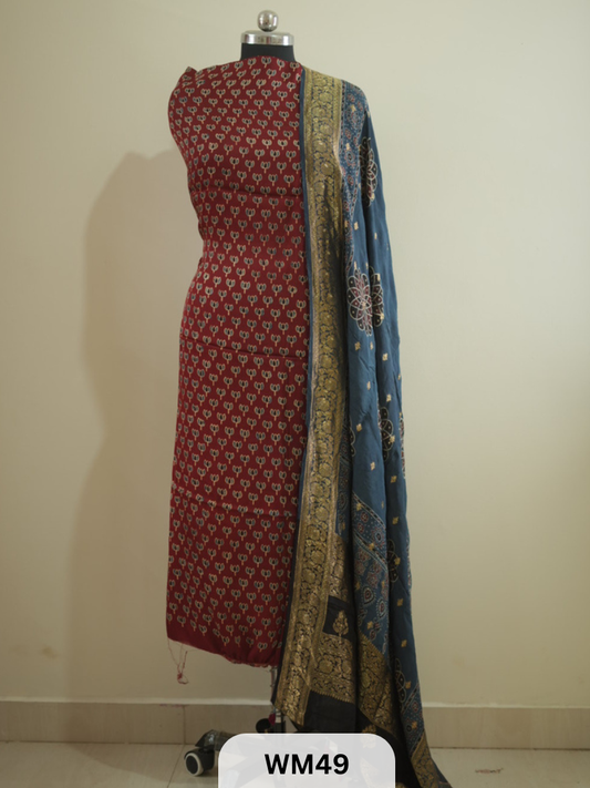 MODAL SILK TOP WITH DOLA DUPPATTA - 2PCS