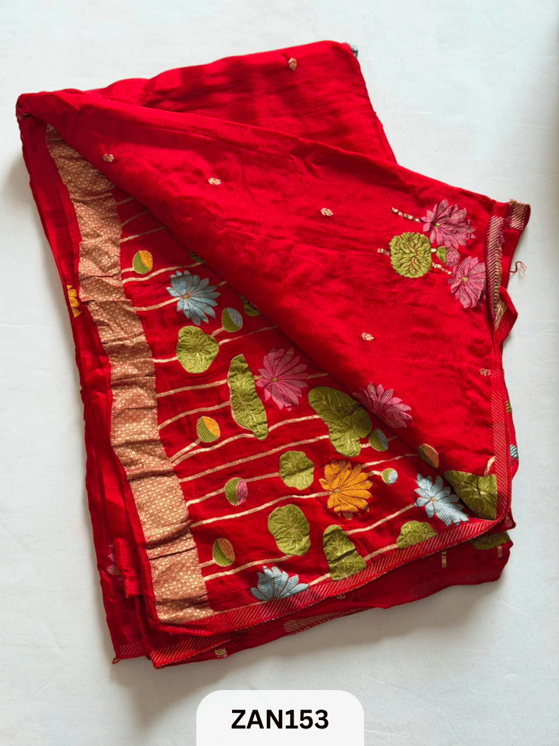 BANARASI CHINON KHADDI MEENA SAREE
