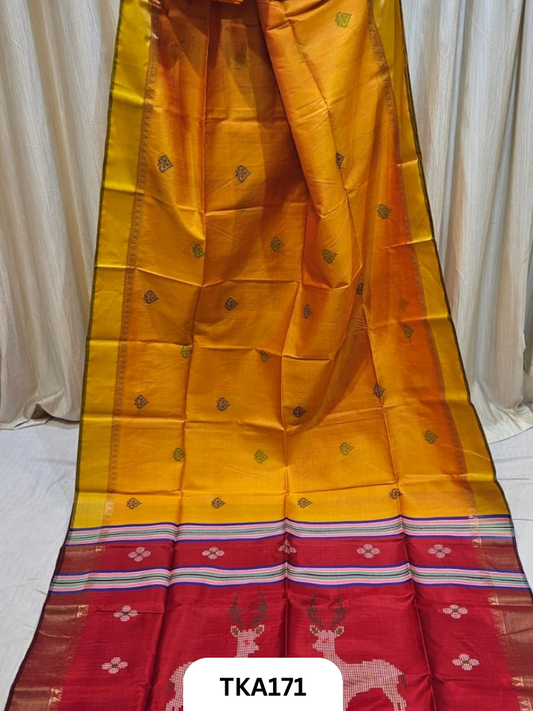 Pure Bishnupuri Katan Kalakshetra Silk – Handwoven Saree