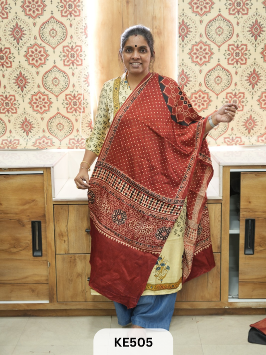 MASHRU HANDBLOCK PRINT STOLE