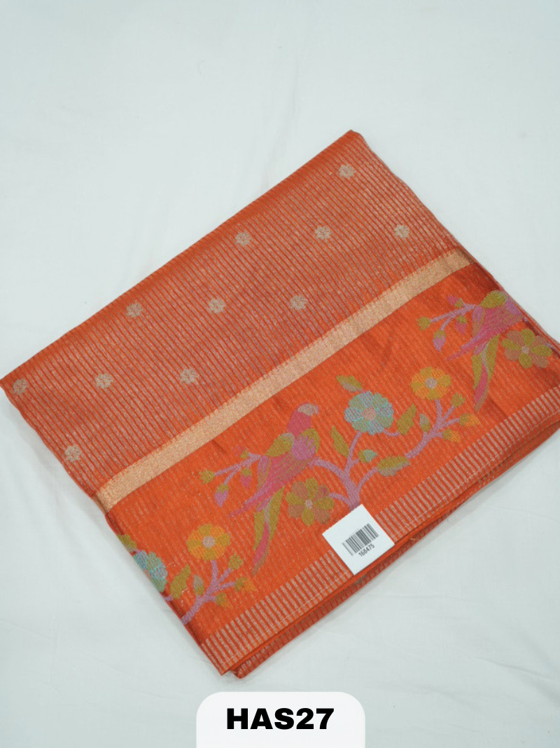 BANARAS TISSUE FIGURE BORDER SAREE