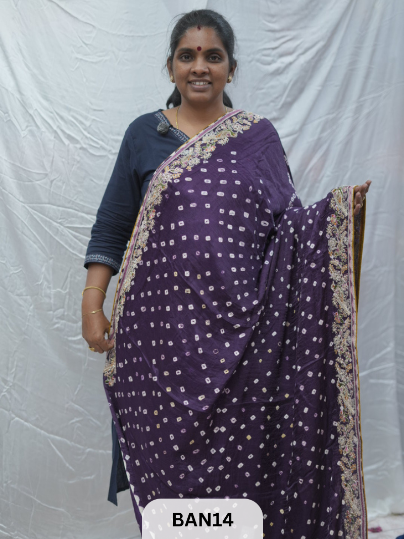 BANDHANI DESIGNER WORK WITH BANDHANI PALLU