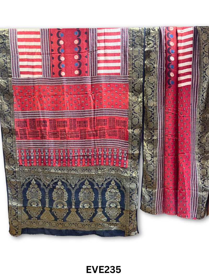 Dola Silk Ajrakh Saree