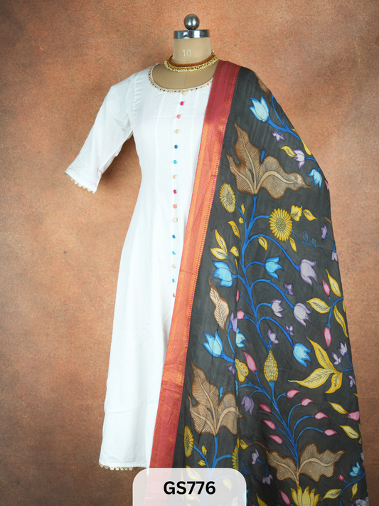 Pen Kalamkari Dupatta (Dupatta only)