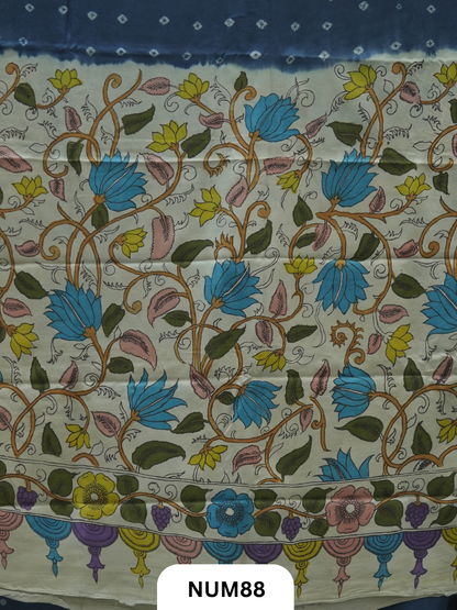 Modal Bandhini With Pure Penkalamkari Pallu And Blouse