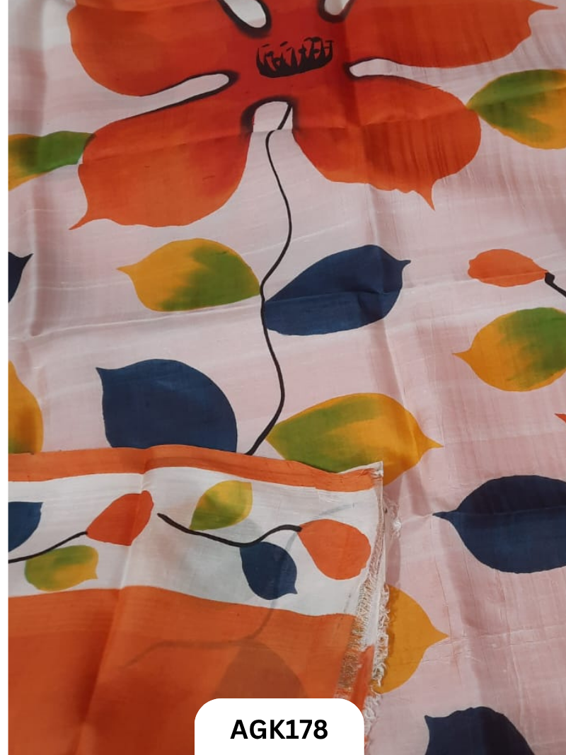 Murshidabad Silk 4Ply Hand Printing Work