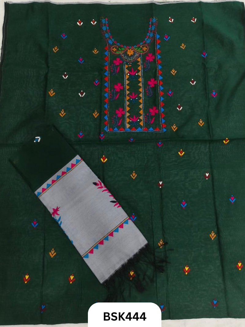 Handloom Pure Kantha Stitch Salwar Suit 3pcs