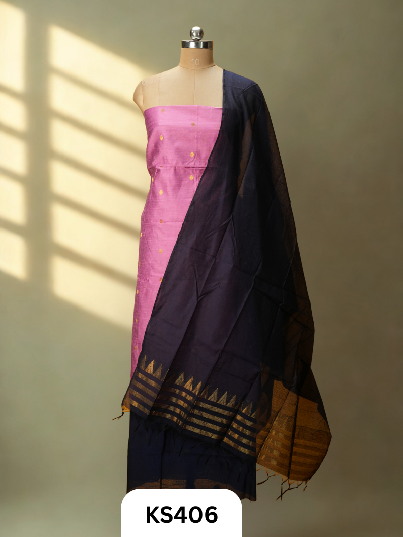 Trail cut kalli suit with Dupion pants in Light Purple