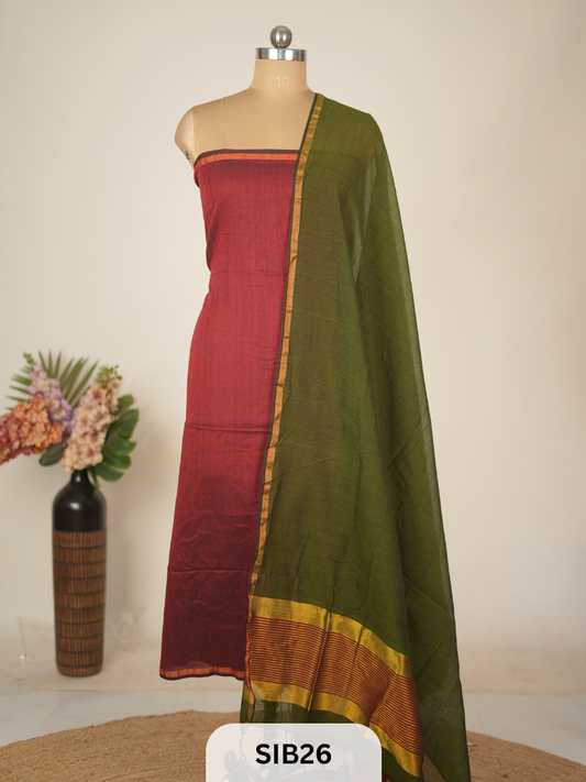 COTTON JAMDHANI TOP WITH DUPATTA