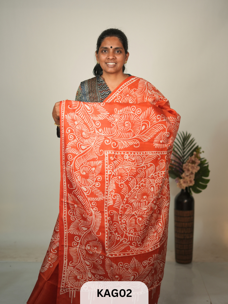 PURE BHISNUPUR BATIK HANDPAINTED SAREE