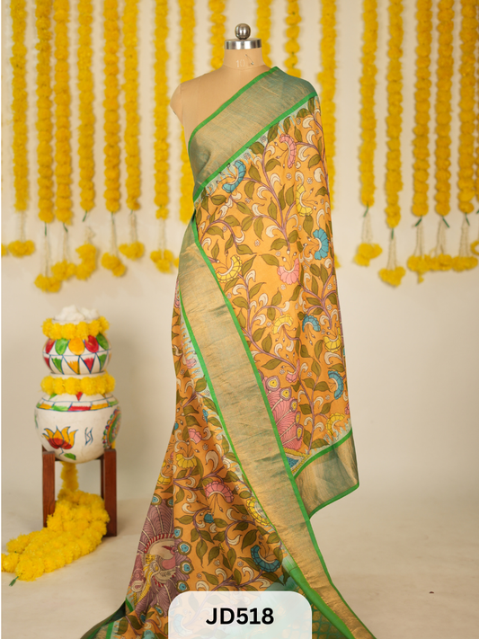 PURE HANDLOOM SILK COTTON WITH PENKALAMKARI
