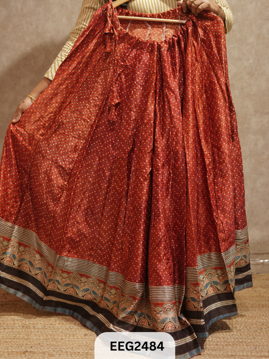 MUSHRU SKIRT 6 MTRS. FLARE-FREE SIZE