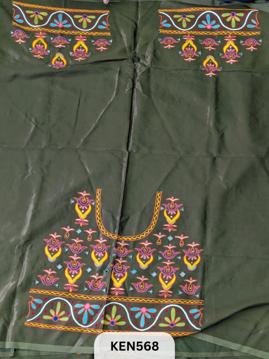 MASHRUSILK HAND AARIWORK UNSTITCHED BLOUSEPIECE