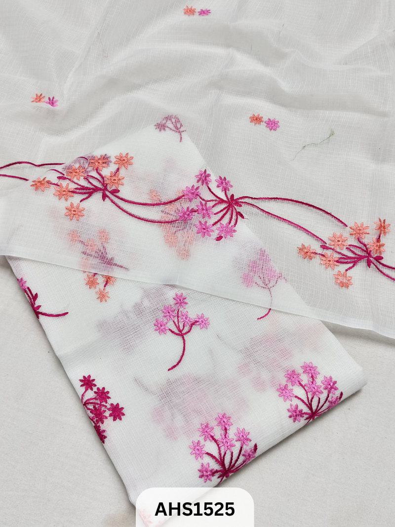 Kota Cotton Embroidery Work Dress Material