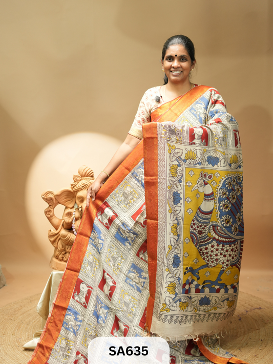 Kalamkari Chennuri Silk saree-D