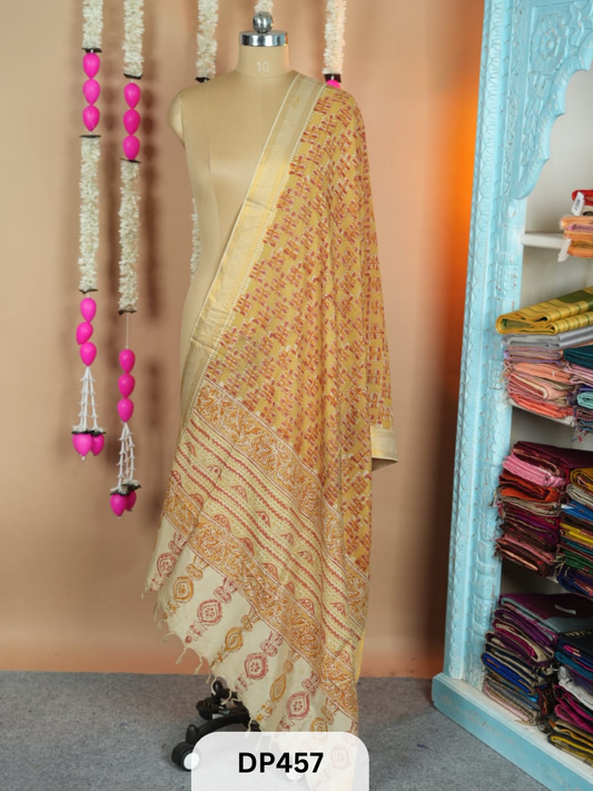 Chennuri silk dupatta with Nissam Mangalgiri border dupatta