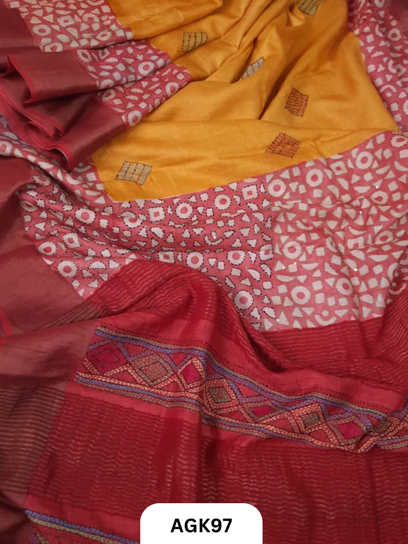 Gaachi by Nethi Tassar – Hand Block & Screen Print Saree with Blouse Piece