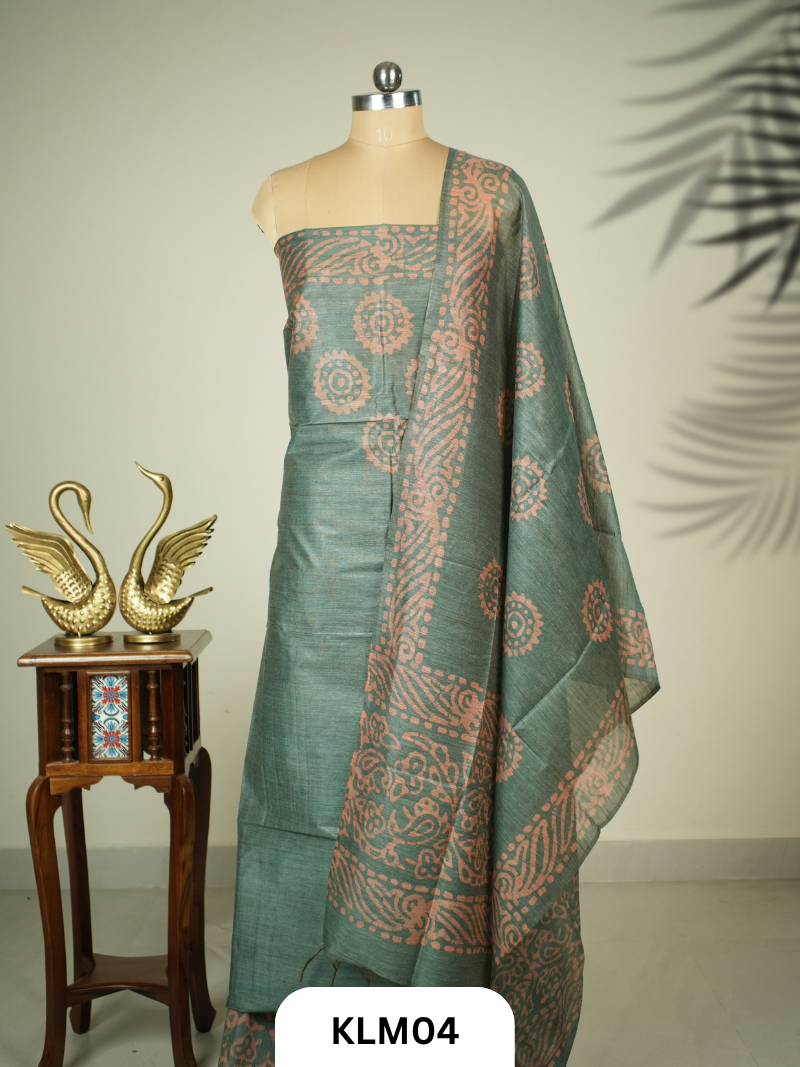 Semi Tussar Salwar Unstitched 3Pc Set