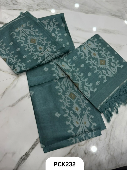 Pure Tussar With Jamdhani Weave Salwar Suit 2Pcs