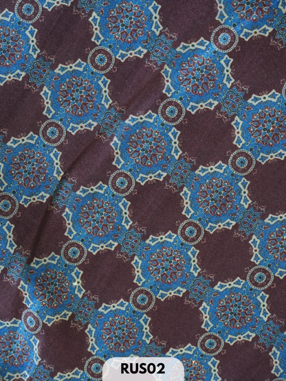 Dupion ajrakh fabric-1 mtr
