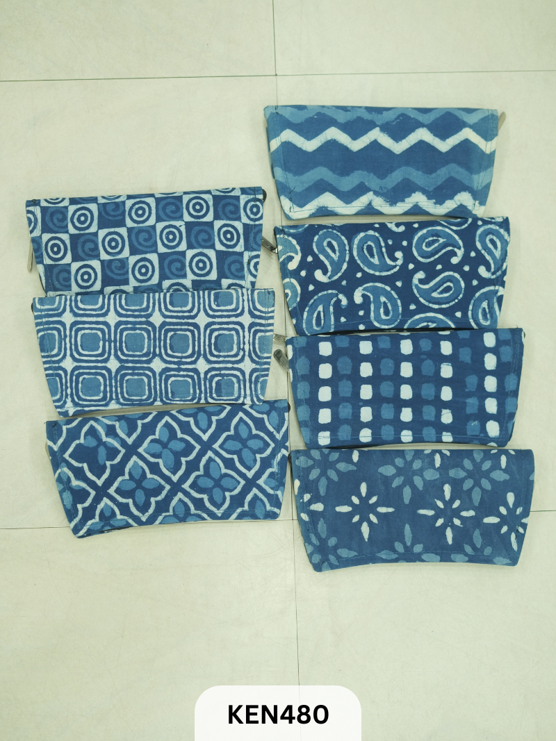 INDIGO CLUTCHS - ASORTED 5PCS