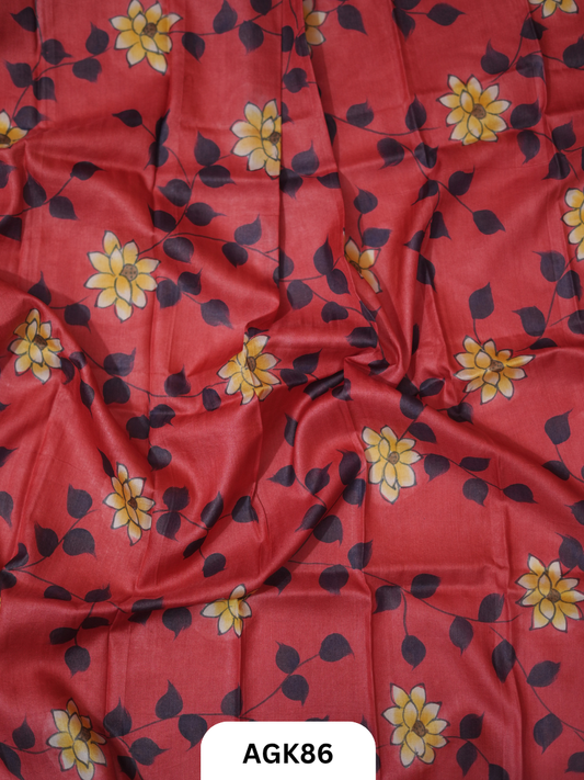 Premium Tussar Blouse Piece with Kalamkari Print – 80 CM