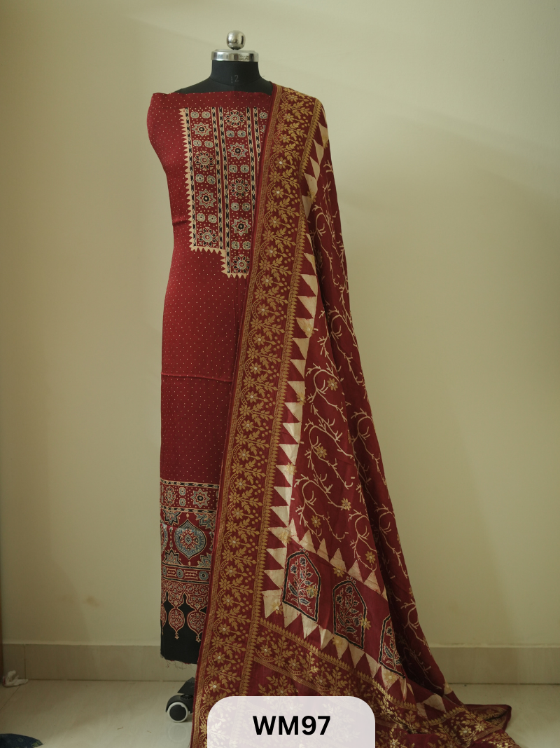 MODAL SILK TOP WITH DOLA DUPPATTA - 2PCS