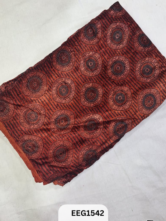 VELVET AJRAKH PRINT FABRIC-1MTR