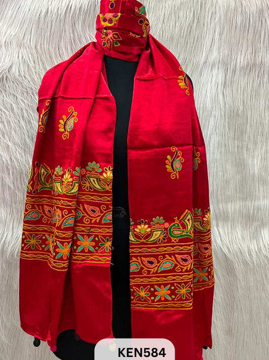 MUSHRU HAND AARI WORK STOLE
