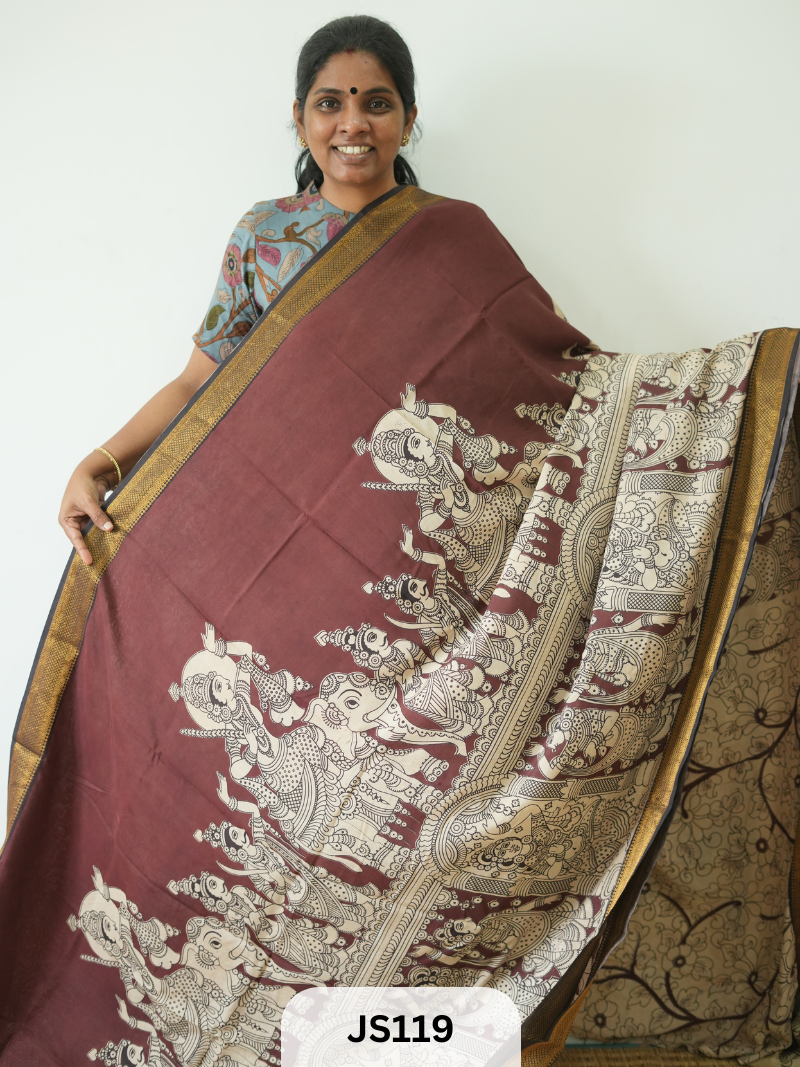 PURE CHENNURI SILK WITH MANGALAGIRI NIZAM BORDER