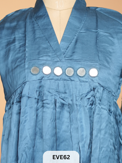 PLAIN MODAL KURTI WITH MIRROR WORK