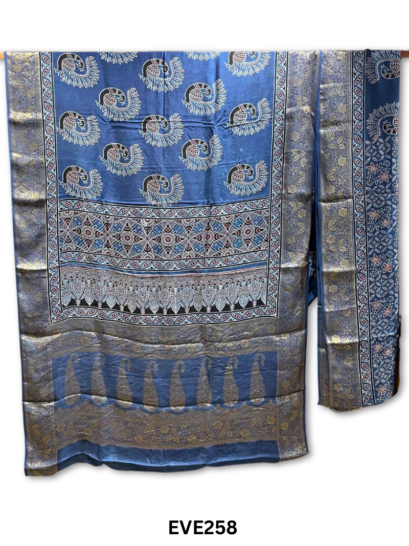 Dola Silk Ajrakh Saree