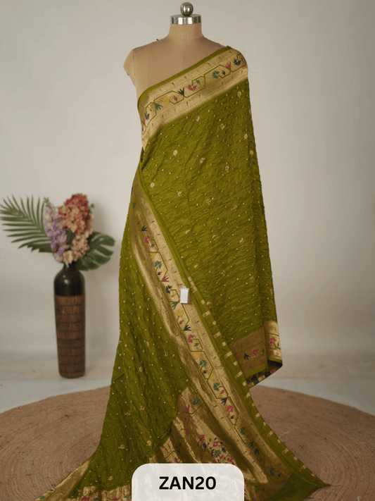 BANARASI BANDHINI WITH PAITHANI BORDER SAREE