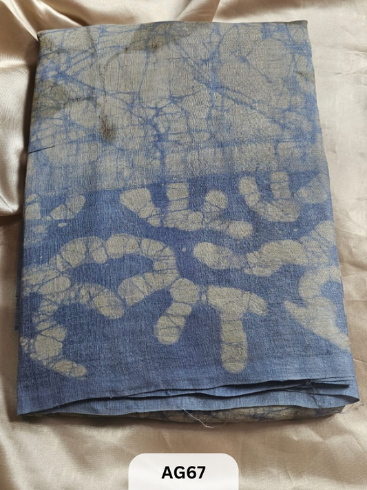 PURE GACHI TUSSAR WITH BATIK | SILK MARK | ECO-NATURAL PRINT