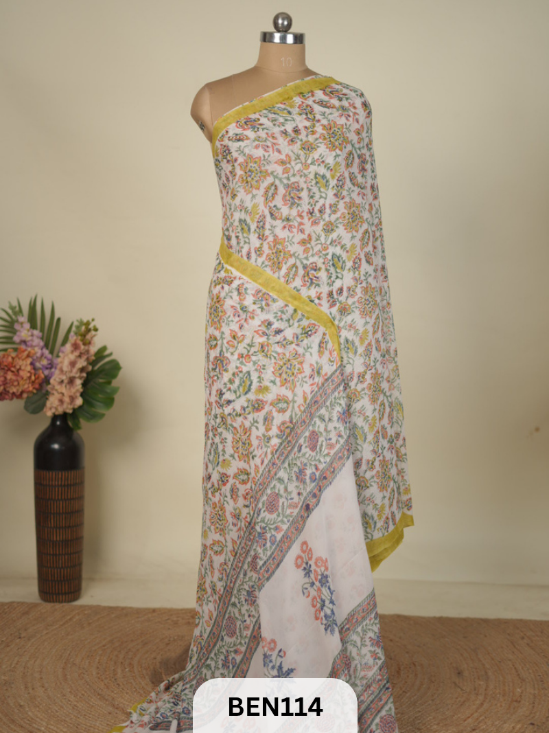 CHIFFON GEORGETTE SANGANER HANDBLOCK