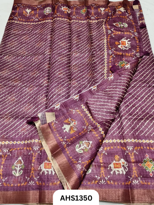 Soft Silk Kota Digital Print Saree With Blouse